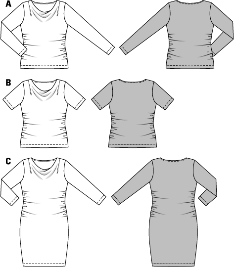 Symønster PDF symønster - Burda 6785 - Kjole Top Skjorte - Dame | Billede 6