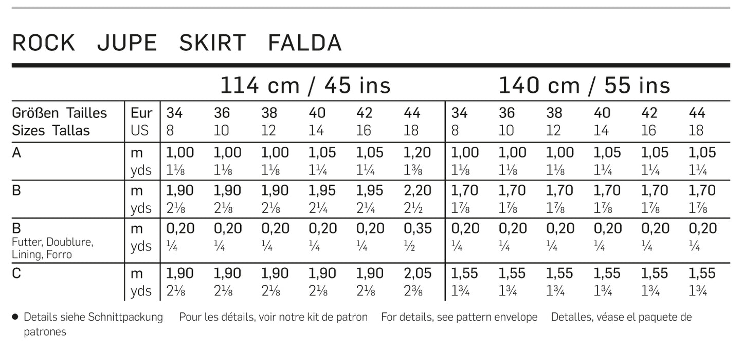 Symønster PDF symønster - Burda 6796 - Nederdel - Dame | Billede 4