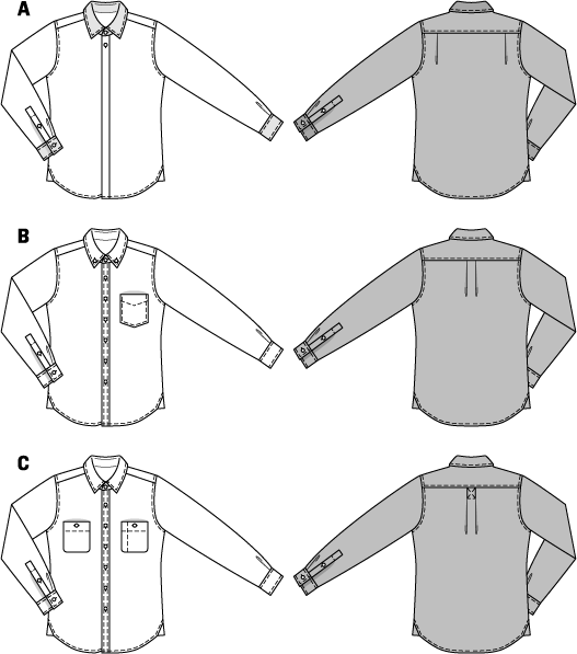 Symønster Burda 6874 - Skjorte - Herre - Business | Billede 5