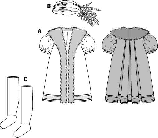 Symønster Burda 6887 - Historisk kostume Frakke Kostume - Herre - Hat - Karneval | Billede 3