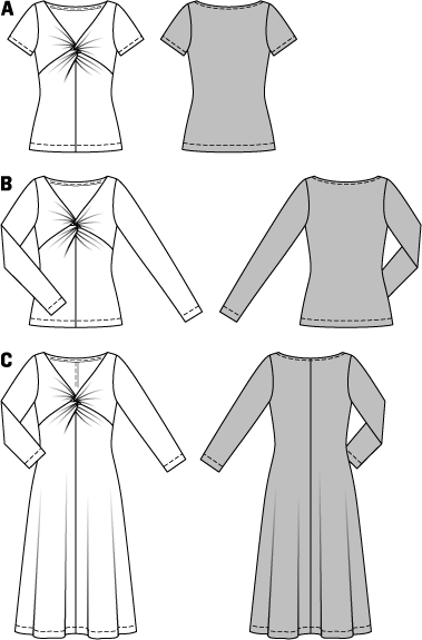PDF symønster - Burda 6911 - Kjole Top Skjorte - Dame | Billede 4