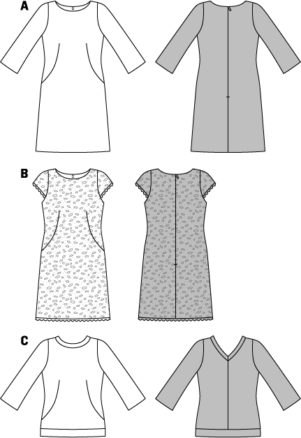 Symønster Burda 7031 - Kjole Skjorte - Dame | Billede 4