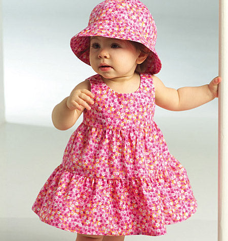 Symønster Butterick 5017 - Kjole Bukser - Baby - Hat | Billede 1