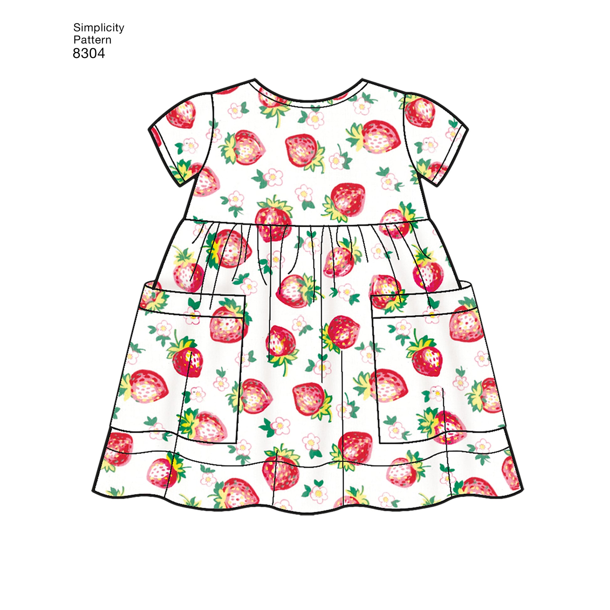 Symønster Simplicity 8304 - Kjole Top - Baby - Idræt | Billede 3