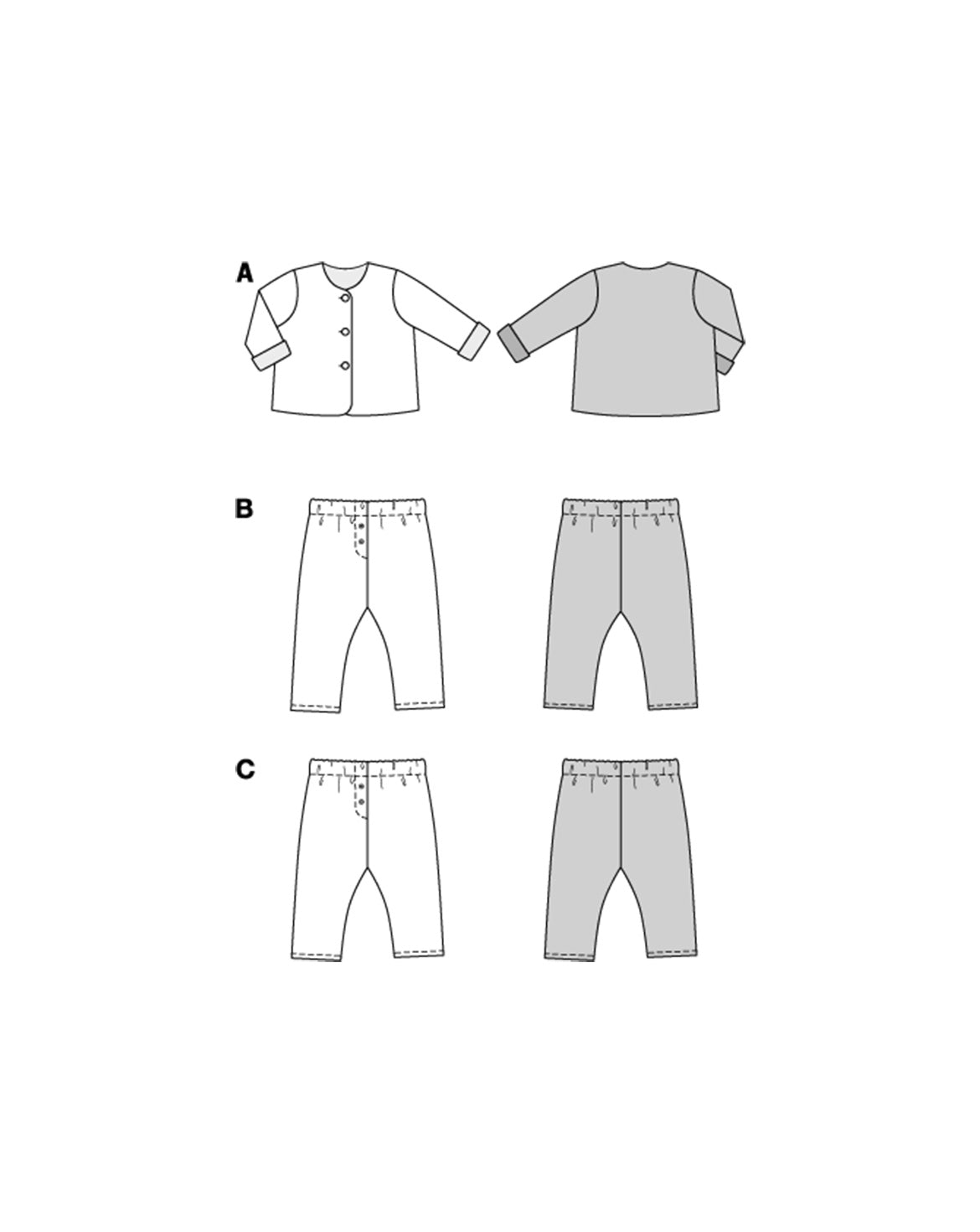 PDF-symønster - Burda 9231 - Jakke Bukser - Baby | Billede 6