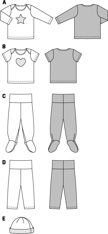 Symønster PDF symønster - Burda 9423 - Bukser Skjorte Coordinates - Baby | Billede 5