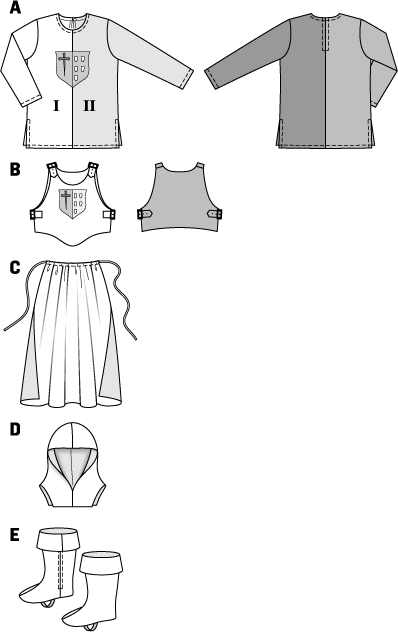 Symønster Burda 9446 - Skjorte Historisk kostume - Dreng | Billede 5