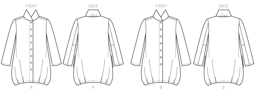 Symønster Butterick 6491 - Skjorte Frakke - Dame | Design: Katherine Tilton | Billede 7