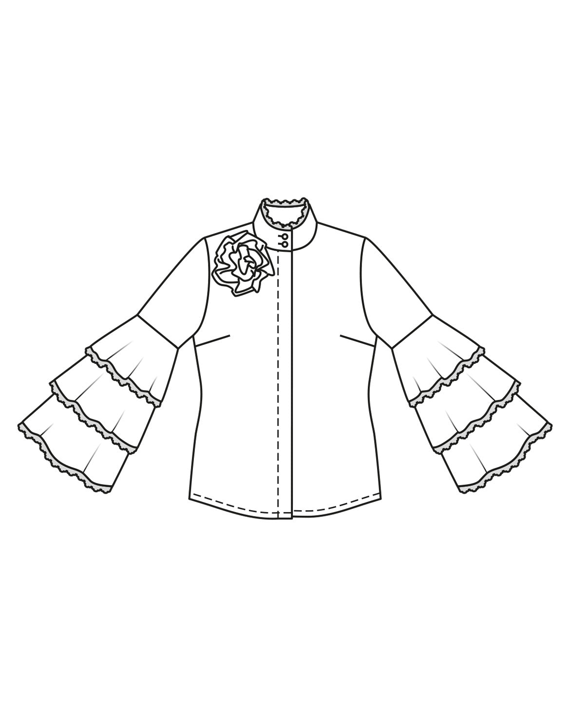 PDF-symønster - Burda 12/2023 #105 - Bluse Skjorte - Dame | Billede 5