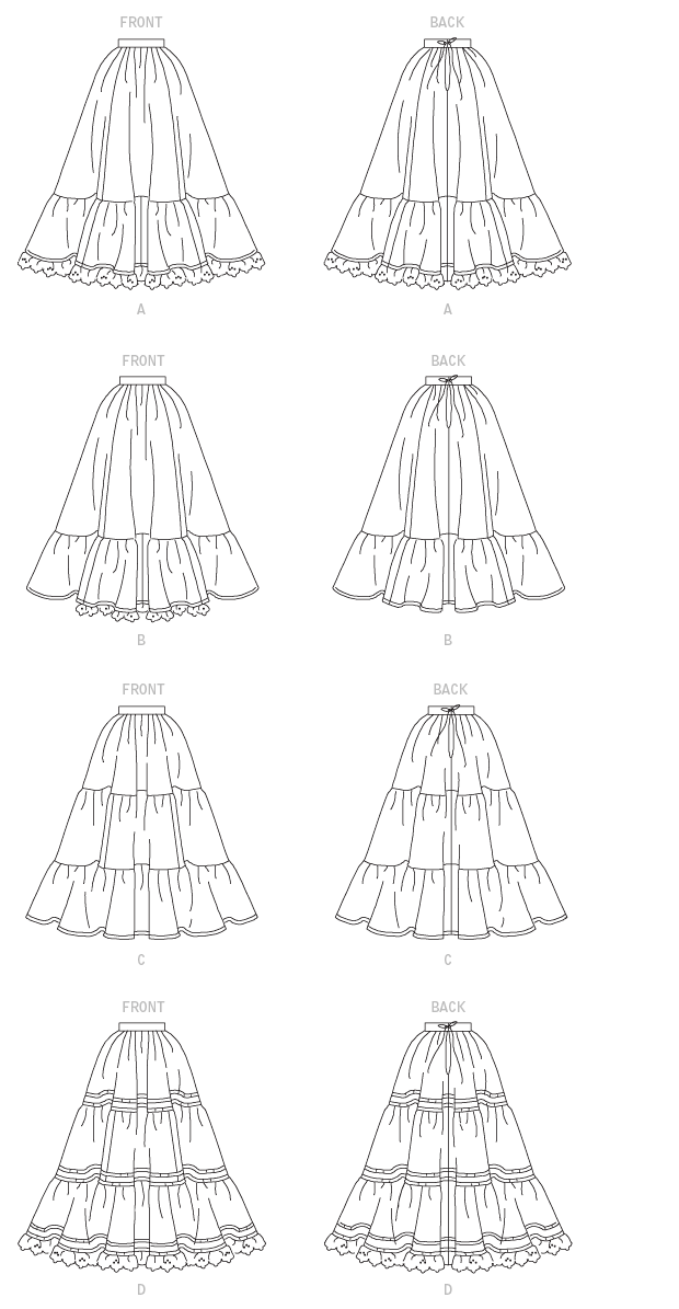Symønster McCall´s 2011 - Nederdel Historisk kostume - Dame | Billede 7