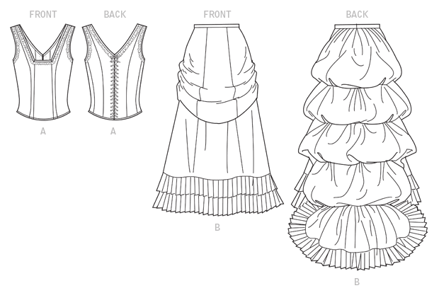 Symønster McCall´s 2062 - Top Nederdel Historisk kostume - Dame | Billede 7