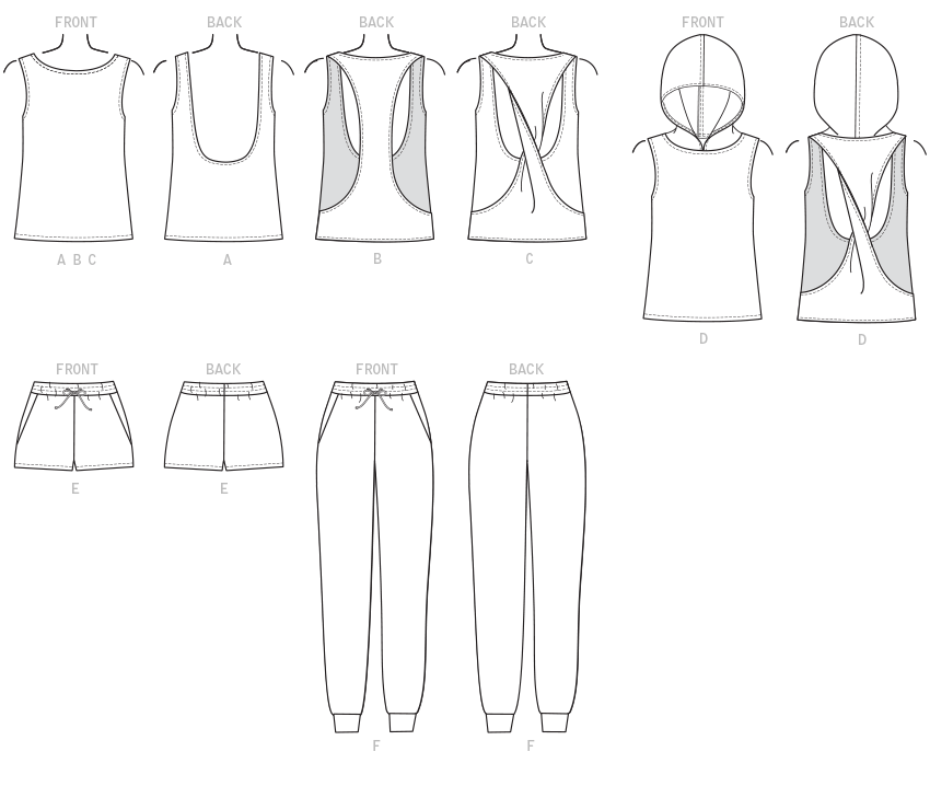 Symønster McCall´s 7610 - Top Bukser Trøje Shorts - Dame | Billede 8