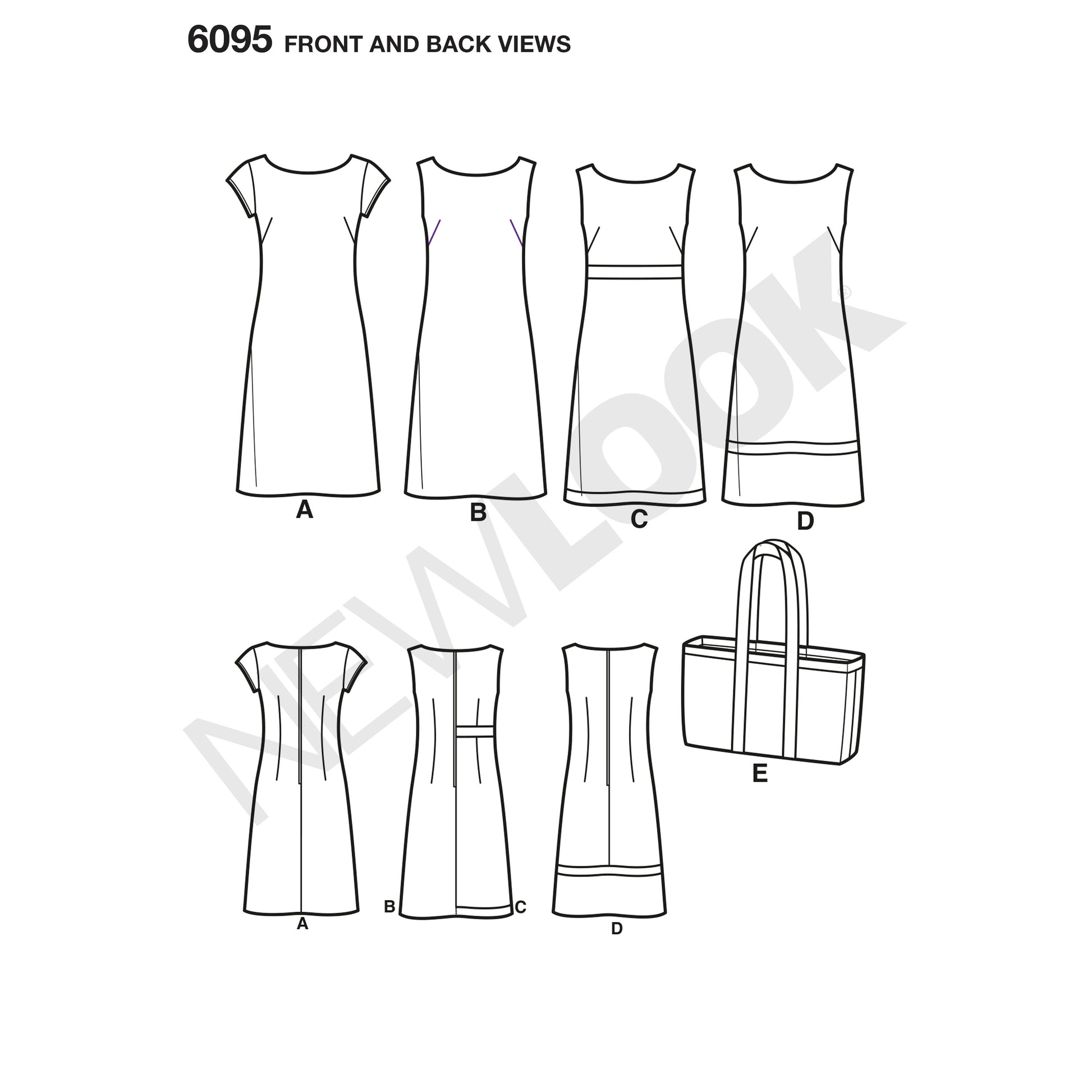 Symønster New Look 6095 - Kjole - Dame | Billede 4