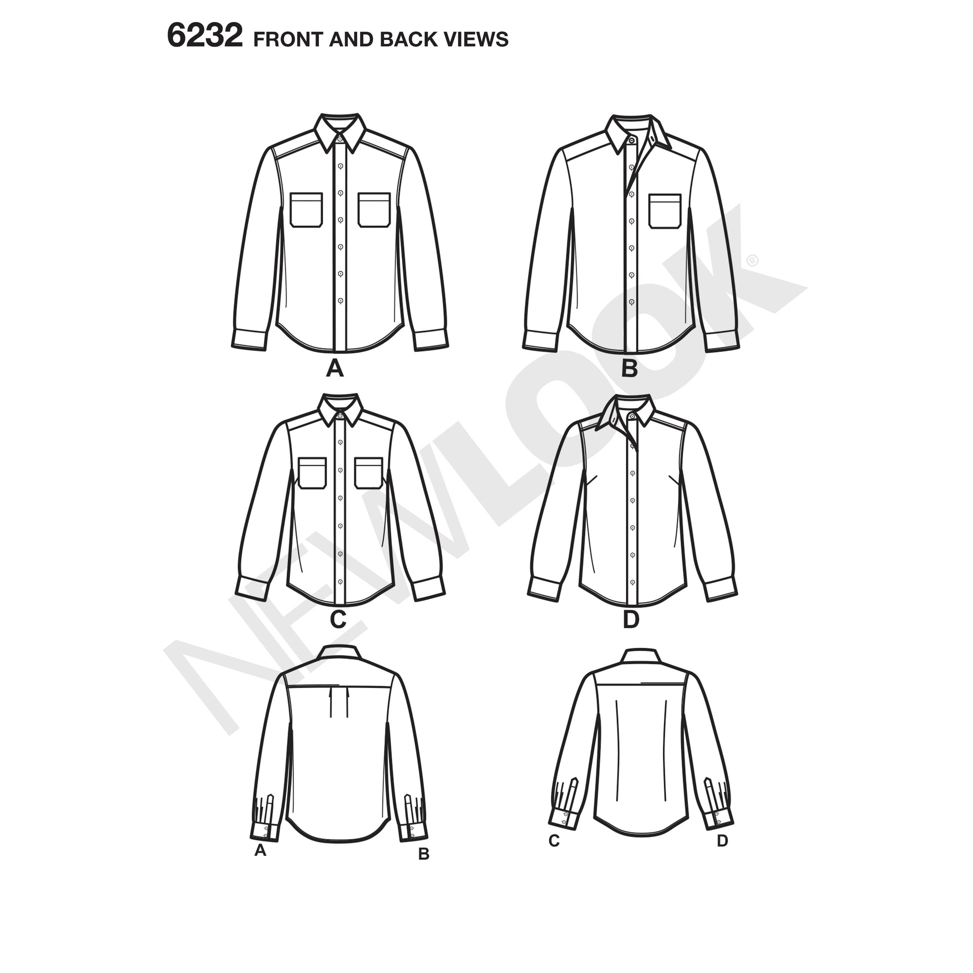 Symønster New Look 6232 - Skjorte - Dame | Billede 7