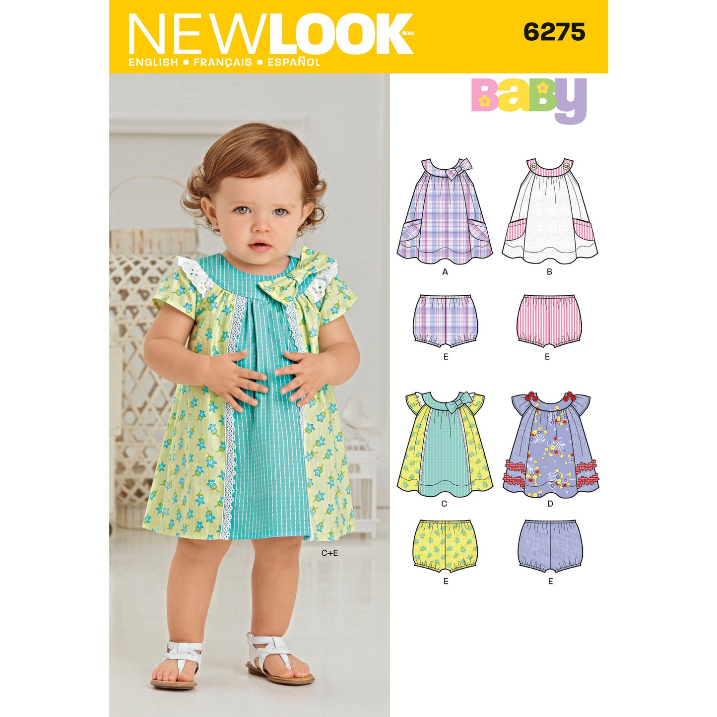 Symønster New Look 6275 - Kjole - Baby | Billede 4