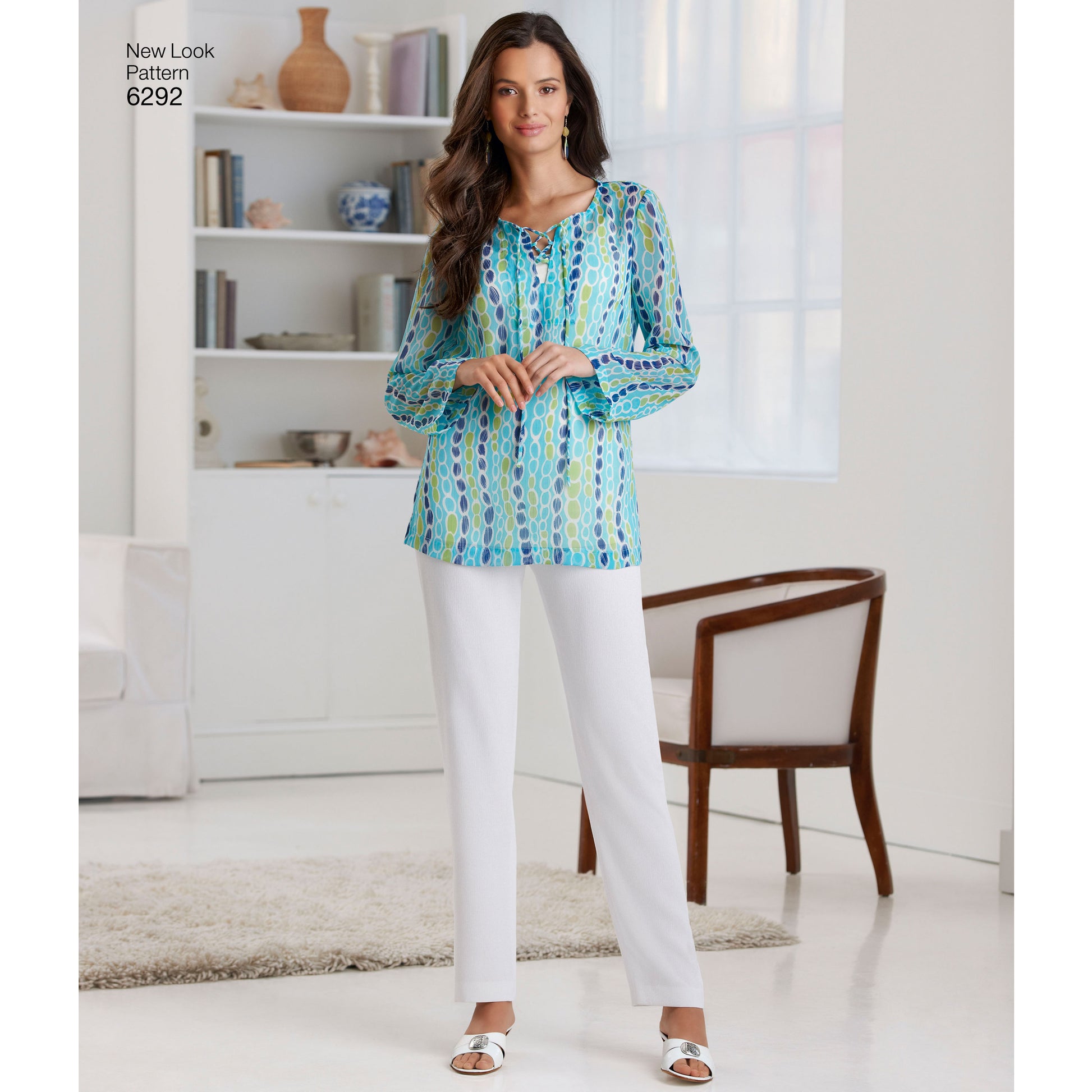Symønster New Look 6292 - Top Tunika Bukser Skjorte - Dame | Billede 1