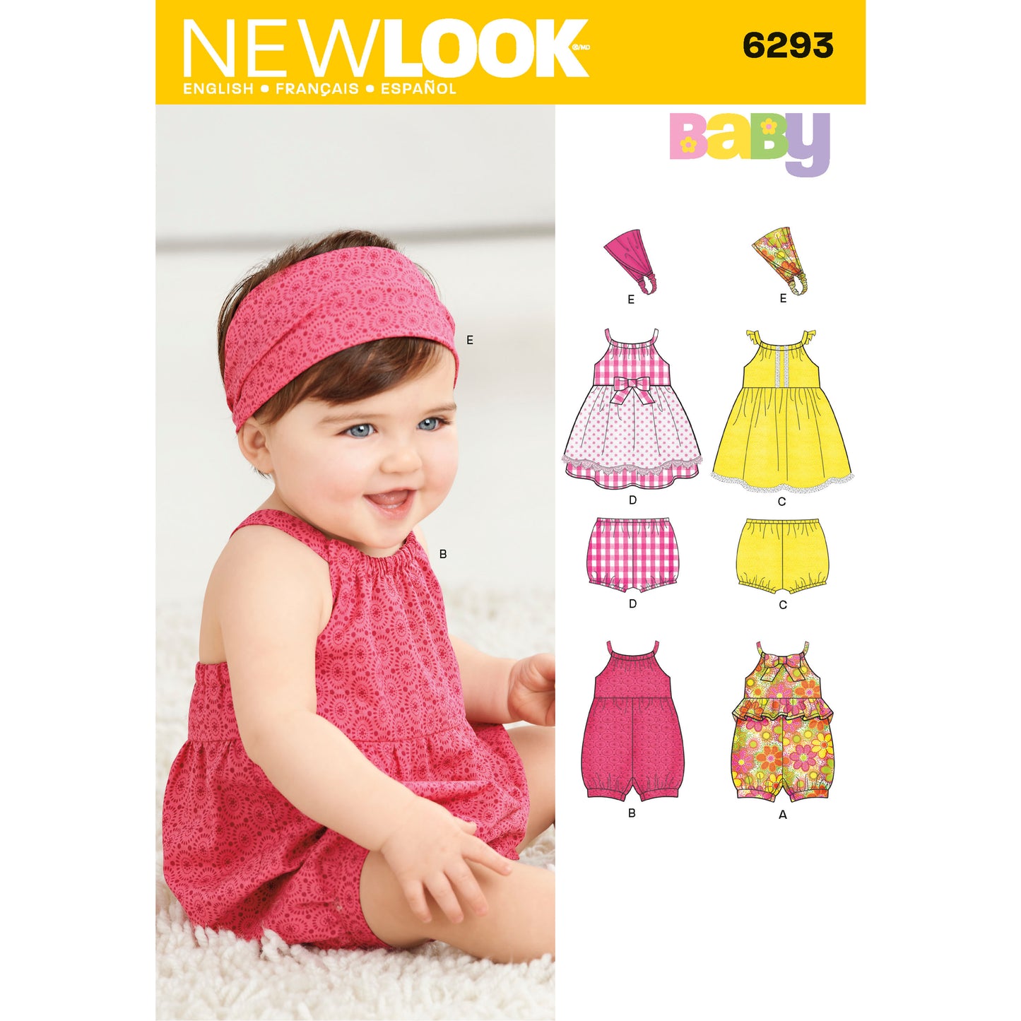 Symønster New Look 6293 - Kjole - Baby | Billede 4