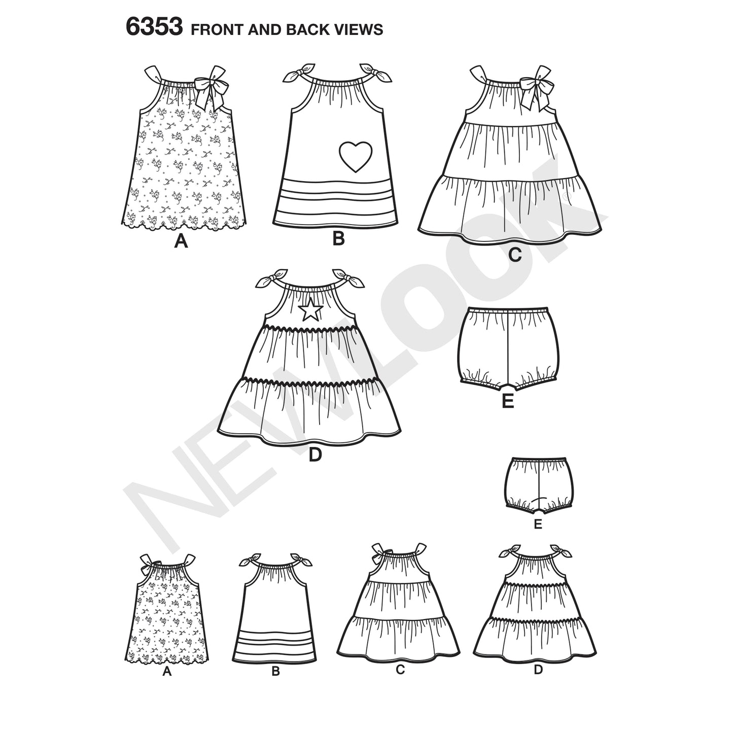 Symønster New Look 6353 - Kjole - Baby | Billede 14