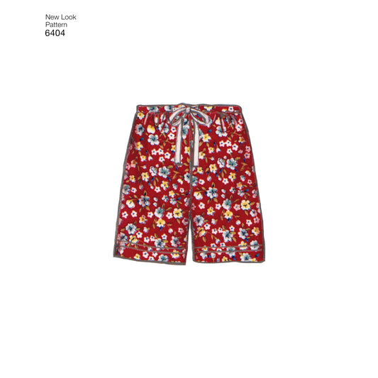 Symønster New Look 6404 - Top Bukser Skjorte Pyjamas - Dame Herre | Billede 2