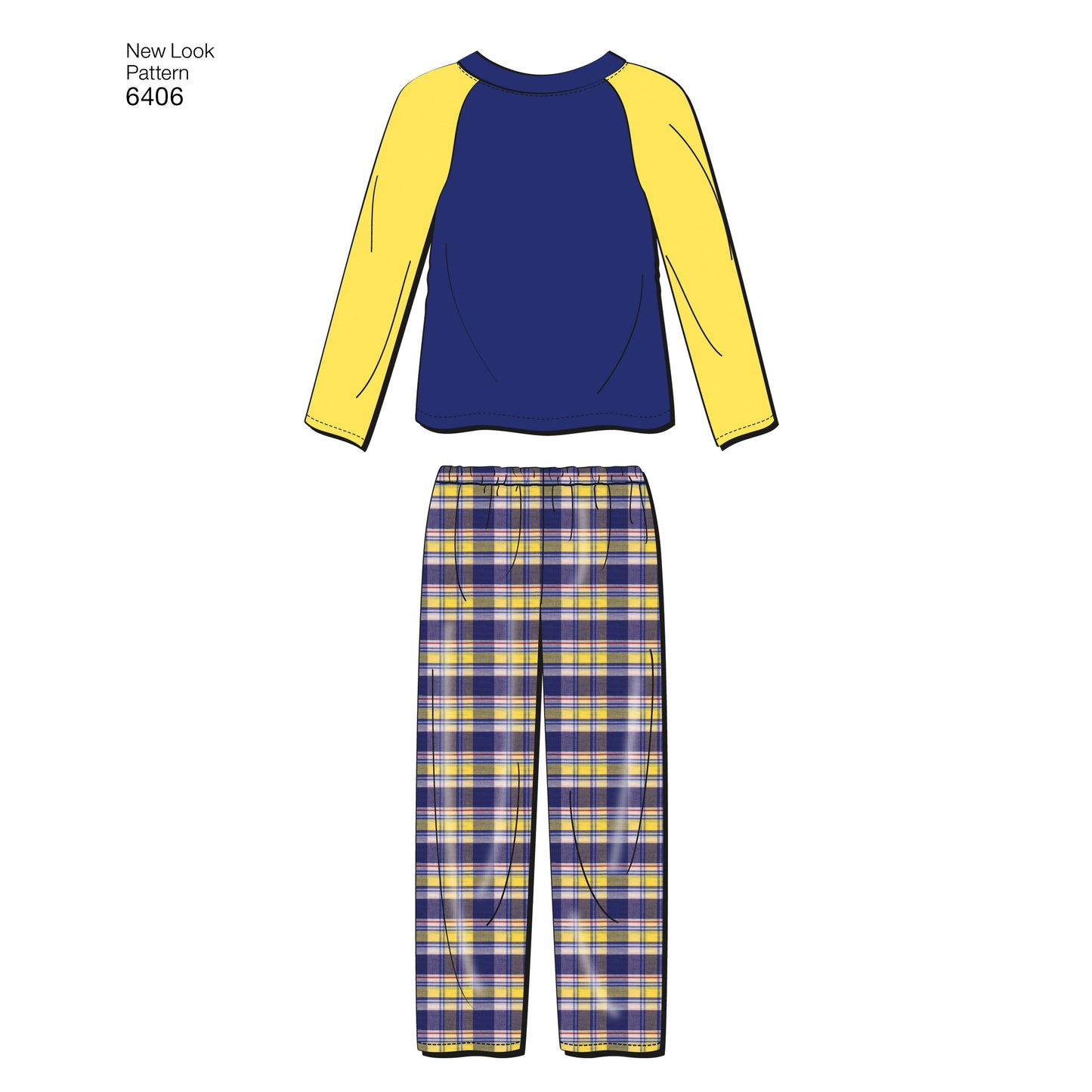Symønster New Look 6406 - Top Bukser Shorts Pyjamas - Pige Dreng | Billede 1