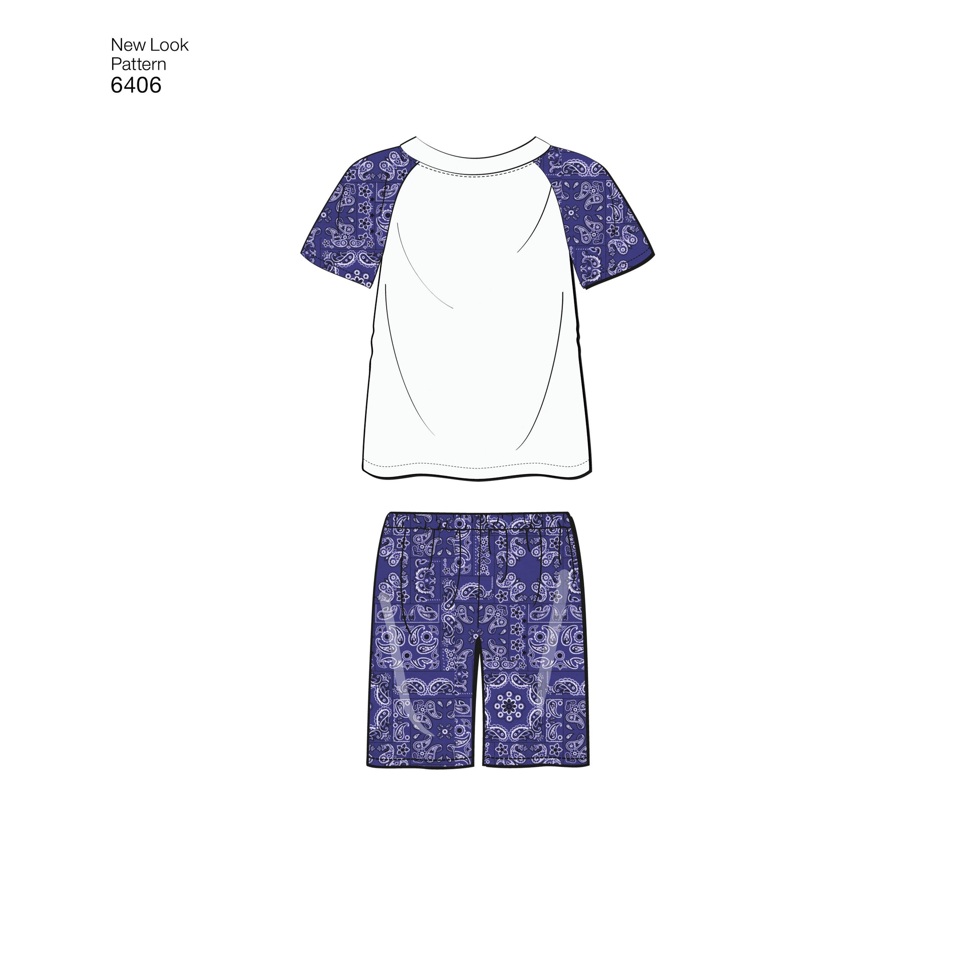 Symønster New Look 6406 - Top Bukser Shorts Pyjamas - Pige Dreng | Billede 2