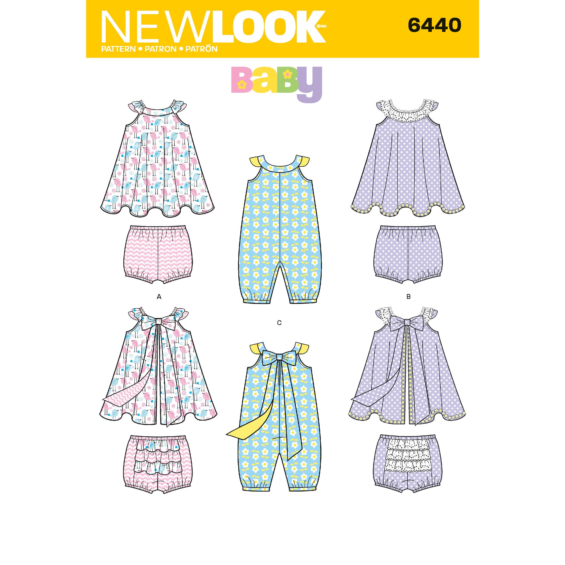 Symønster New Look 6440 - Kjole - Baby | Billede 6