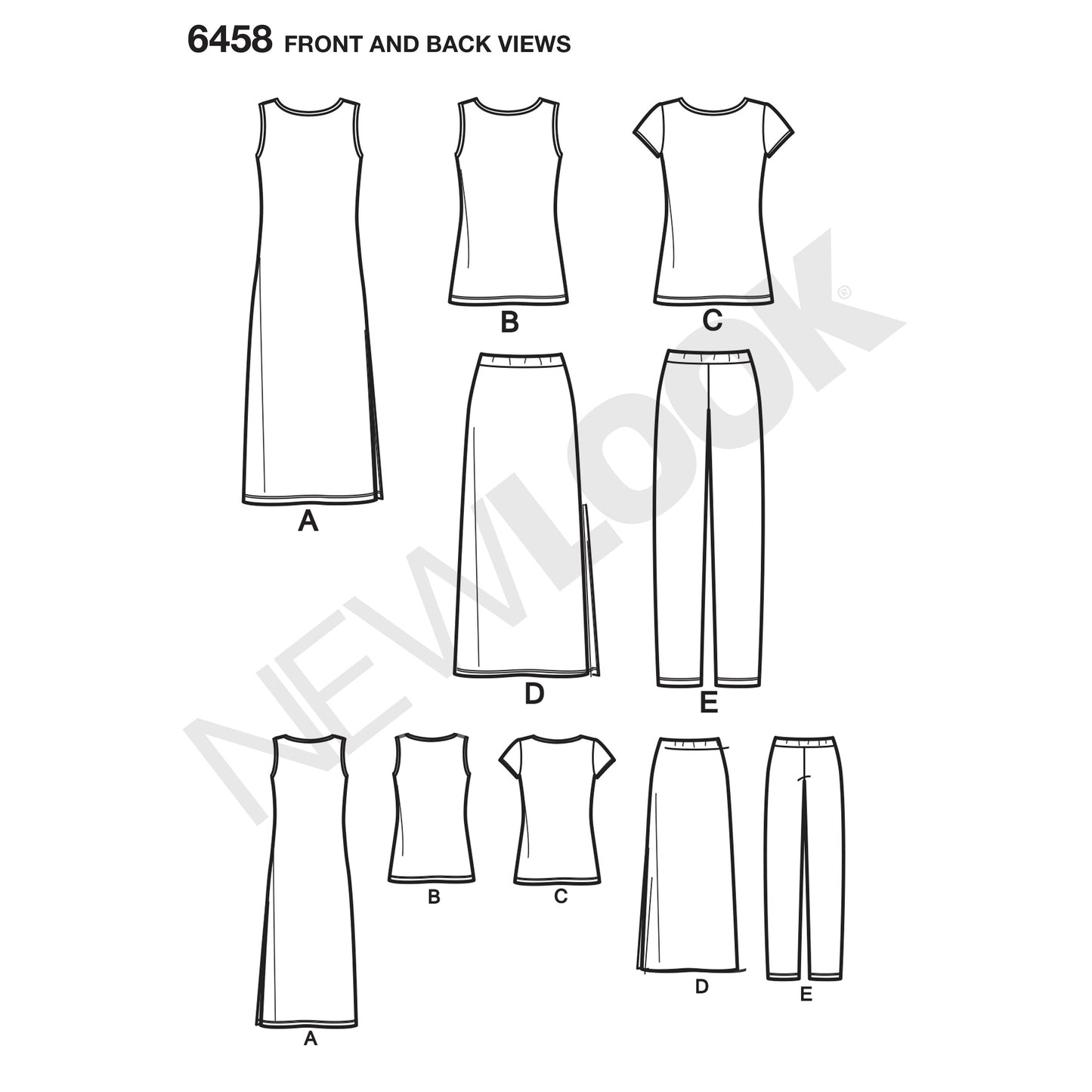 Symønster New Look 6458 - Kjole Bukser Nederdel Skjorte Top - Dame | Billede 8