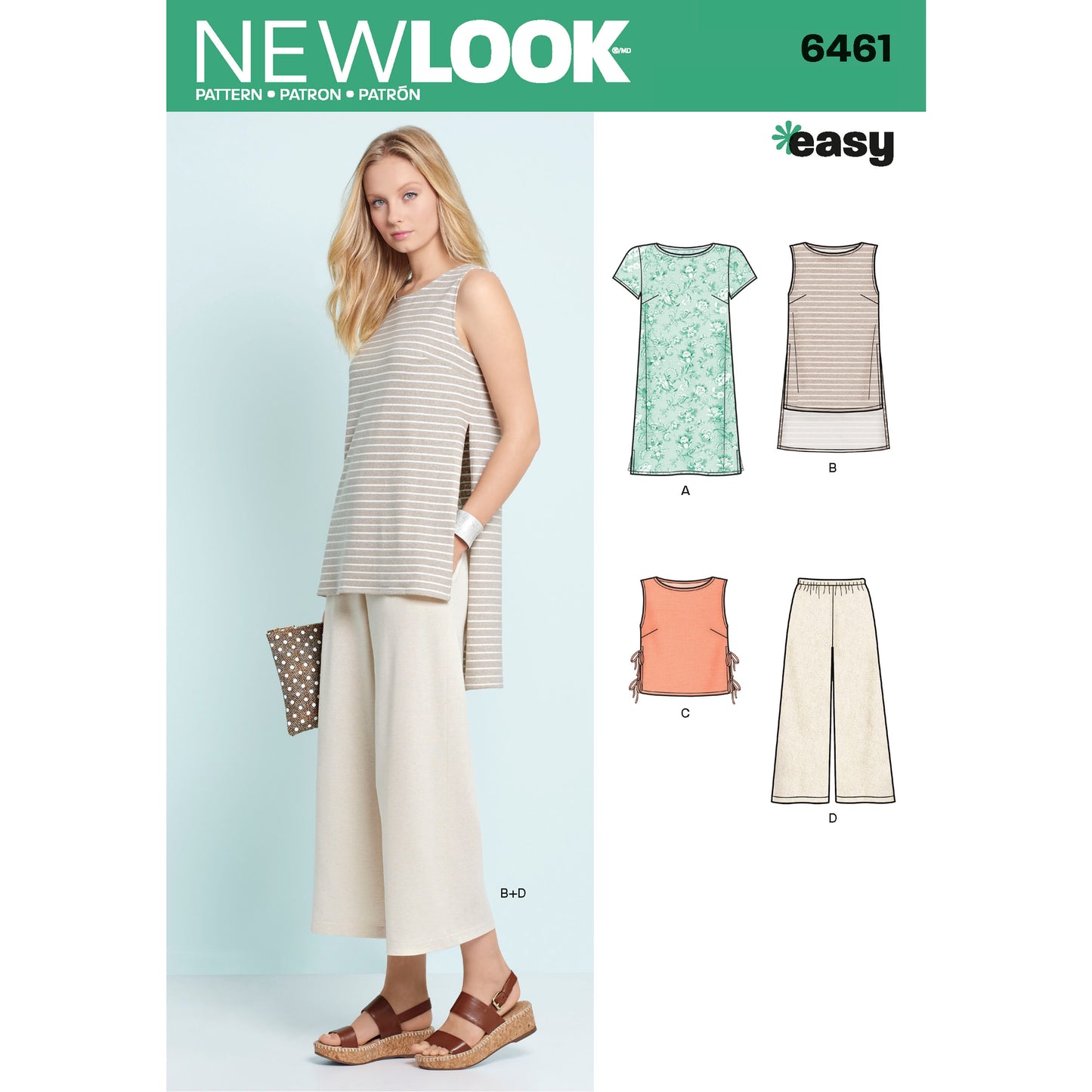 Symønster New Look 6461 - Kjole Top Tunika Bukser Skjorte - Dame | Billede 8