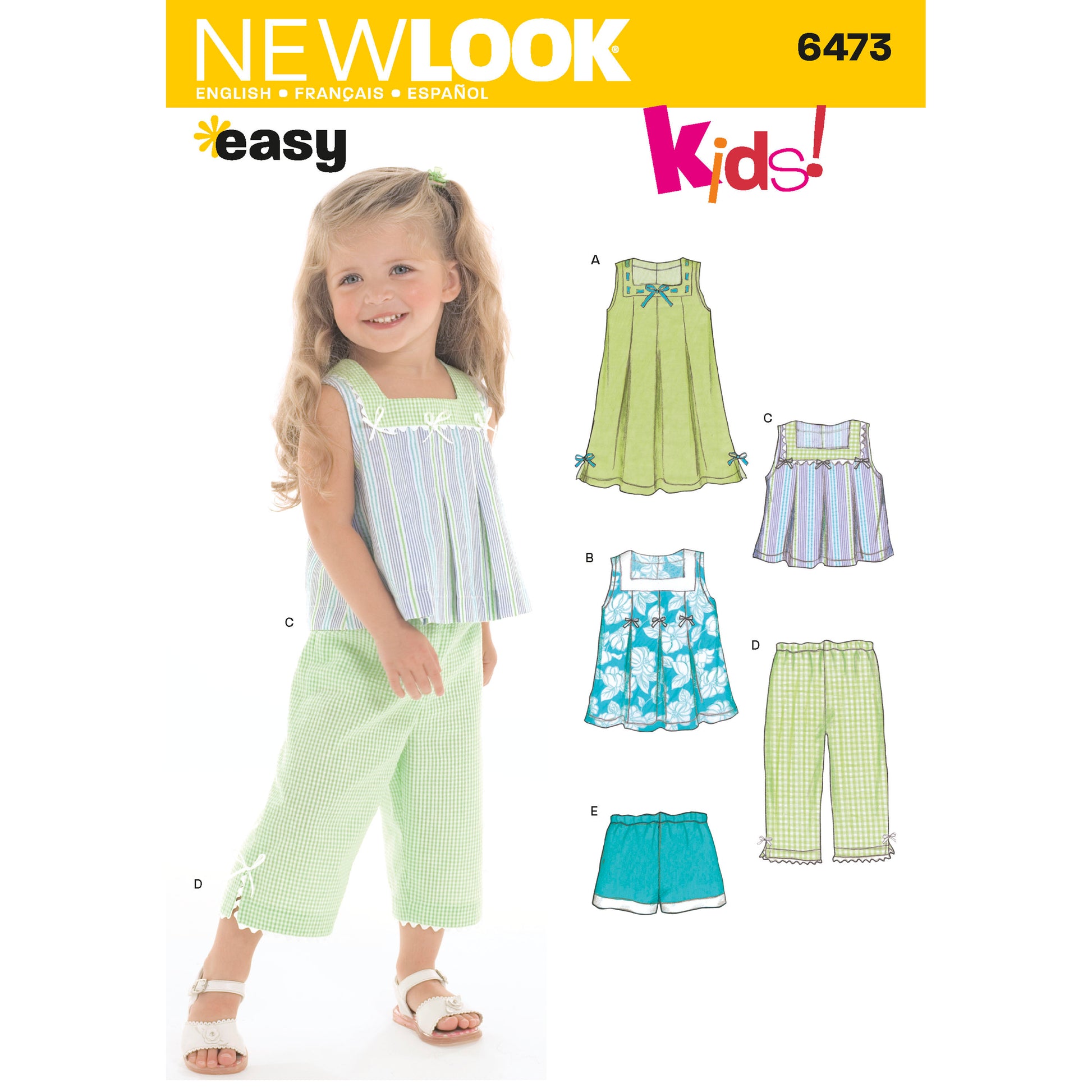 Symønster New Look 6473 - Kjole Top Bukser Shorts - Baby Pige | Billede 1