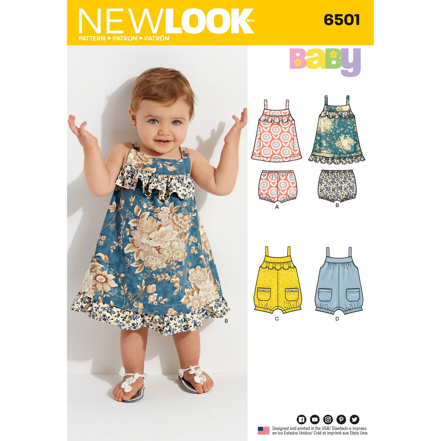 Symønster New Look 6501 - Kjole - Baby | Billede 1