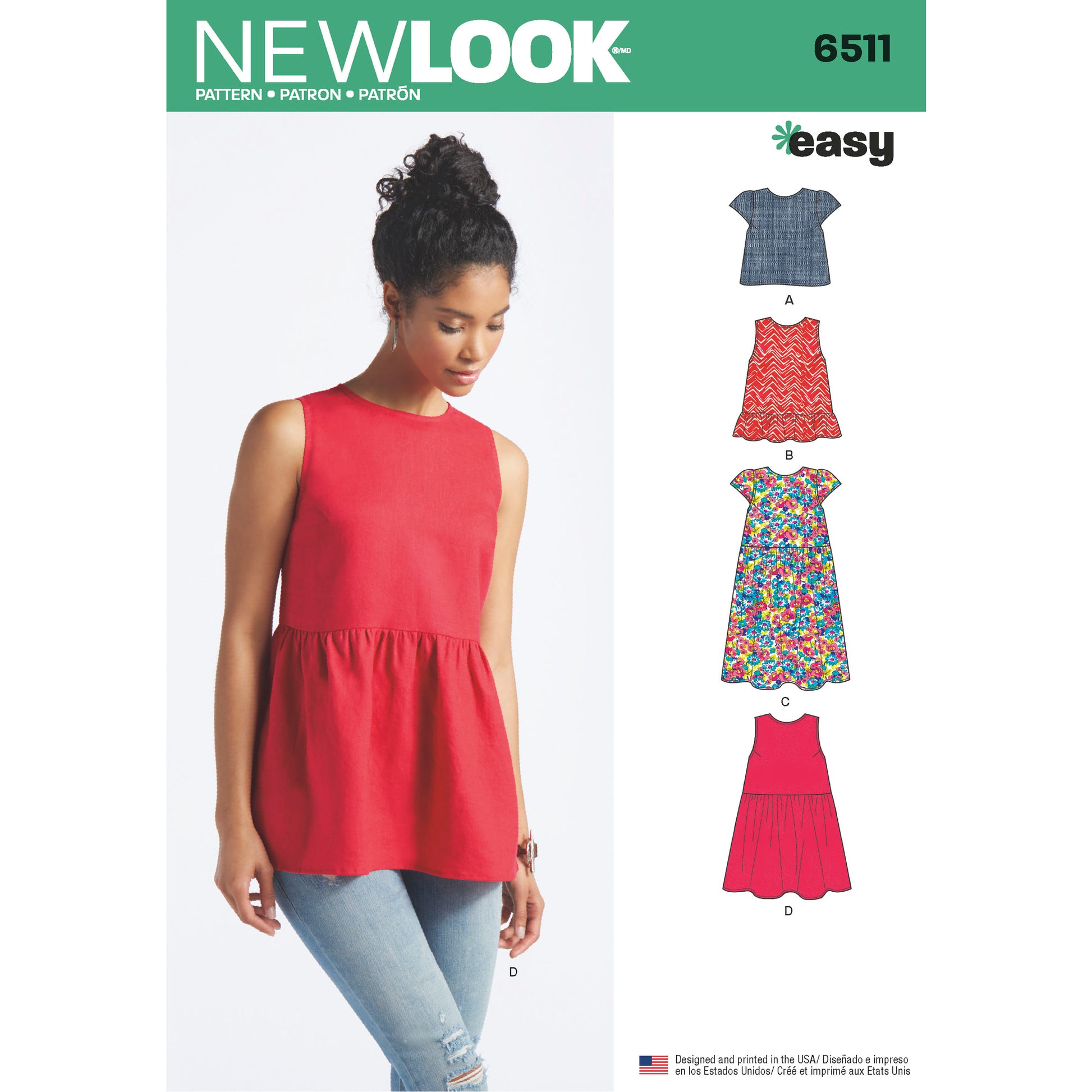 Symønster New Look 6511 - Kjole Top Tunika - Dame | Billede 6