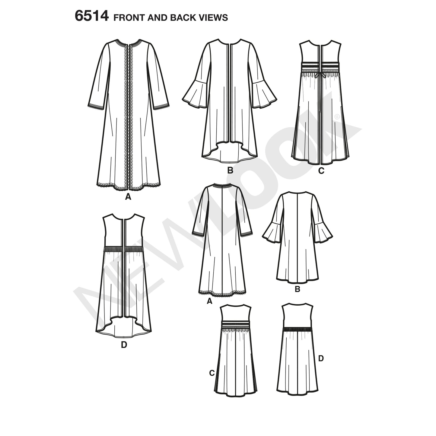 Symønster New Look 6514 - Frakke Veste - Dame | Billede 7