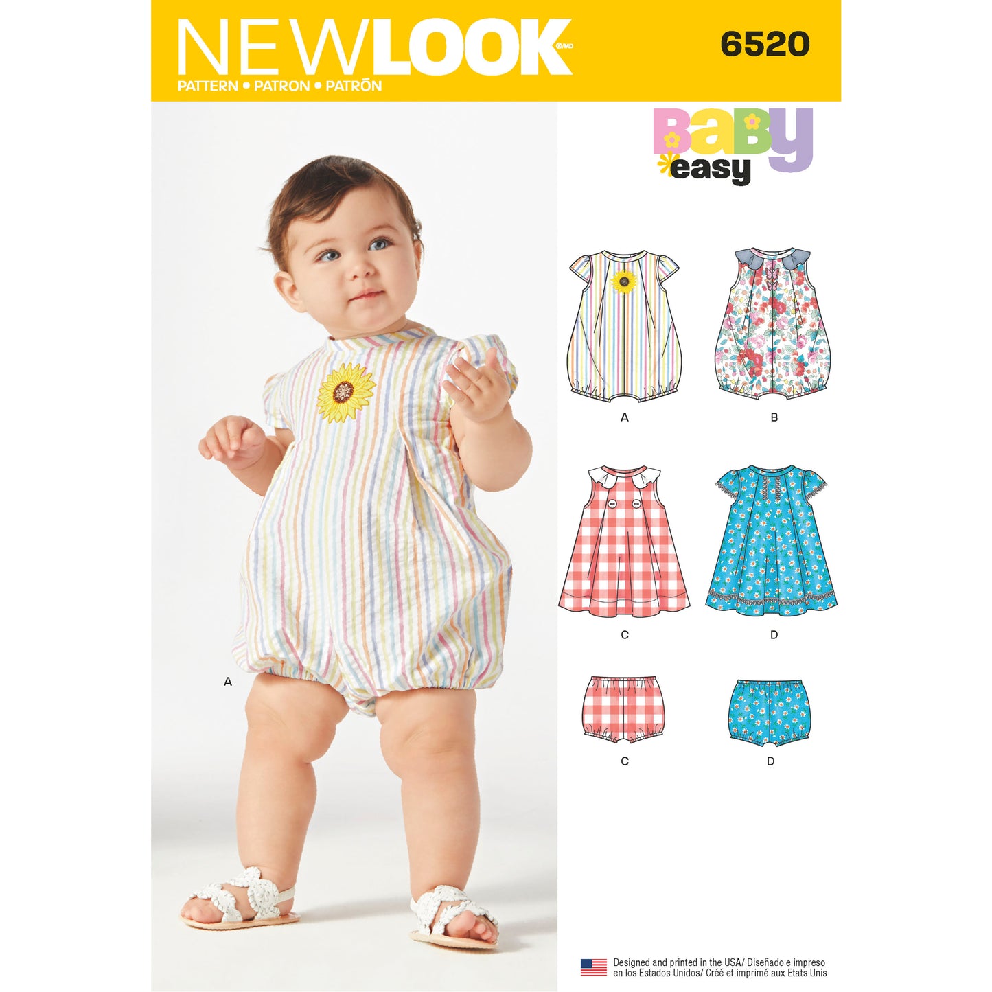 Symønster New Look 6520 - Kjole Bukser - Baby | Billede 6