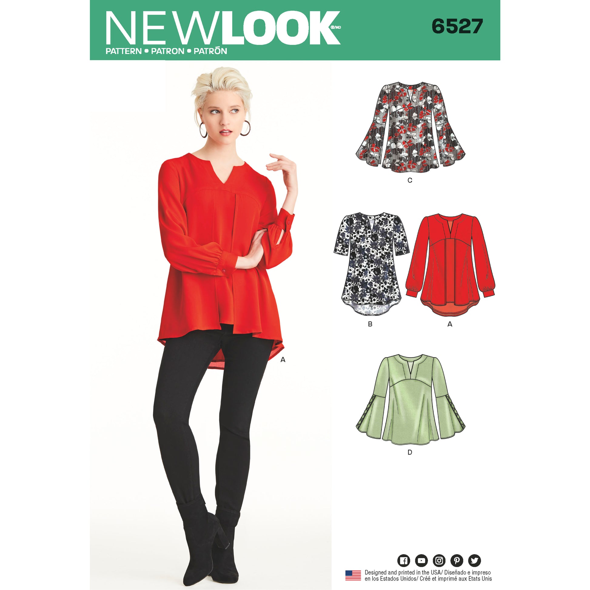Symønster New Look 6527 - Tunika - Dame | Billede 7