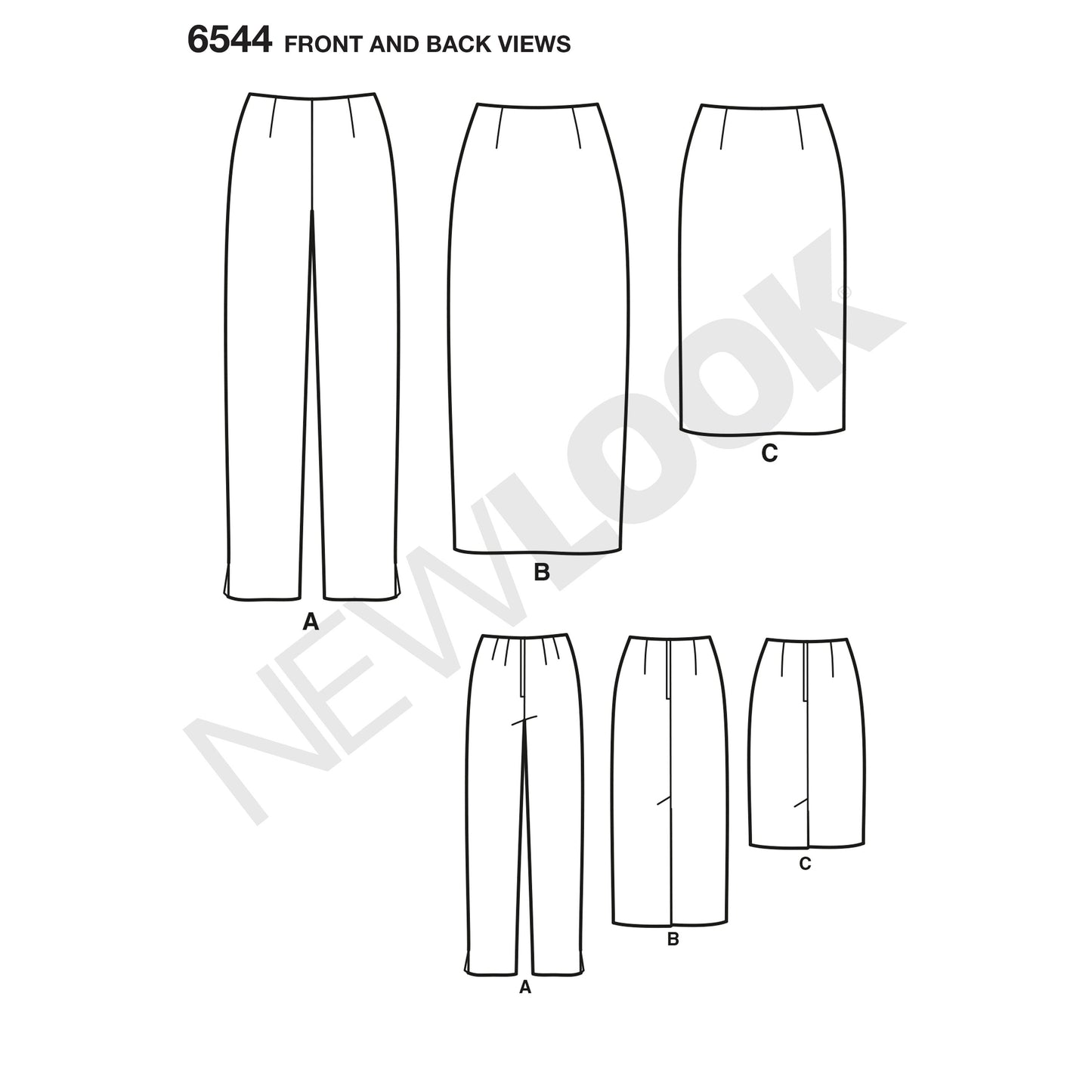 Symønster New Look 6544 - Bukser Nederdel - Dame | Billede 6