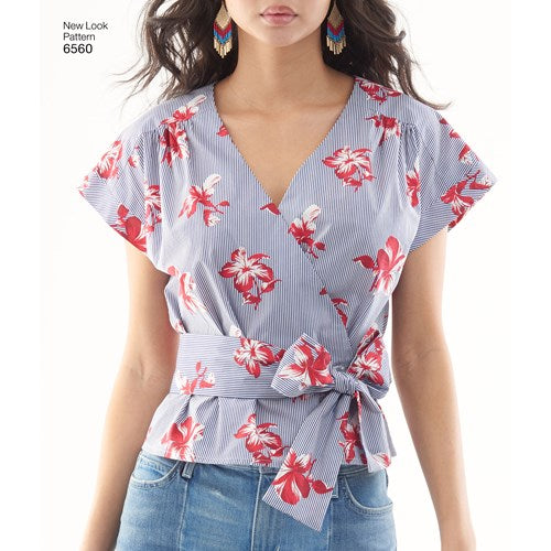 Symønster New Look 6560 - Top Skjorte - Dame | Billede 1