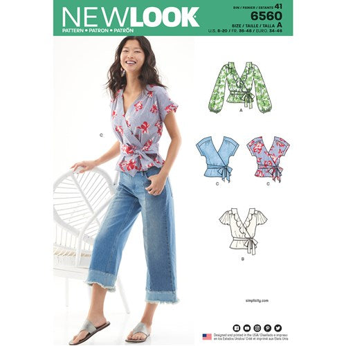 Symønster New Look 6560 - Top Skjorte - Dame | Billede 4