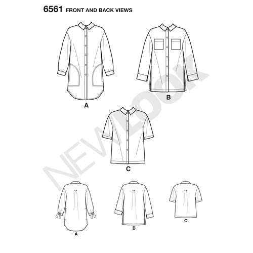 Symønster New Look 6561 - Skjorte - Dame | Billede 7