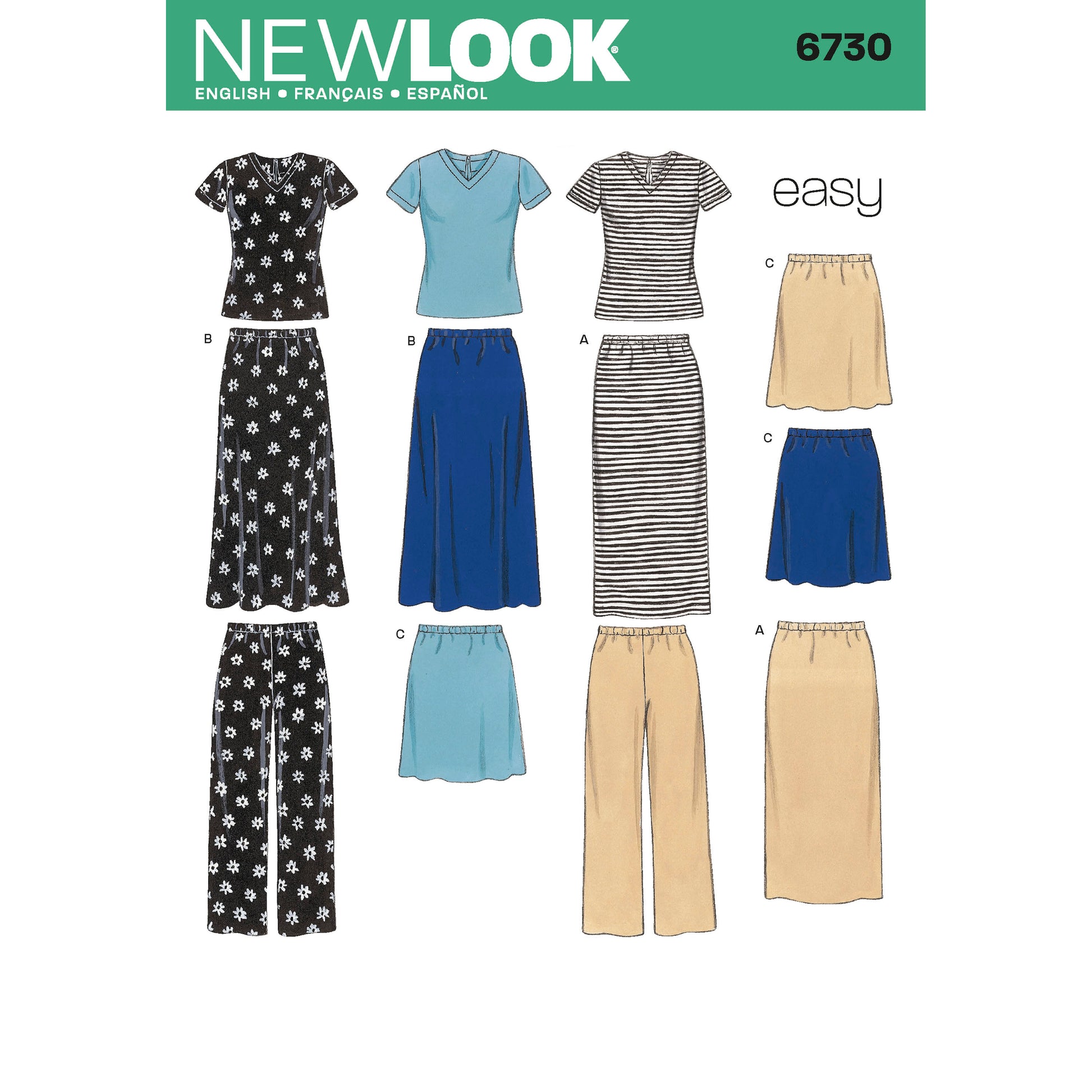 Symønster New Look 6730 - Top Bukser Nederdel - Dame | Billede 4