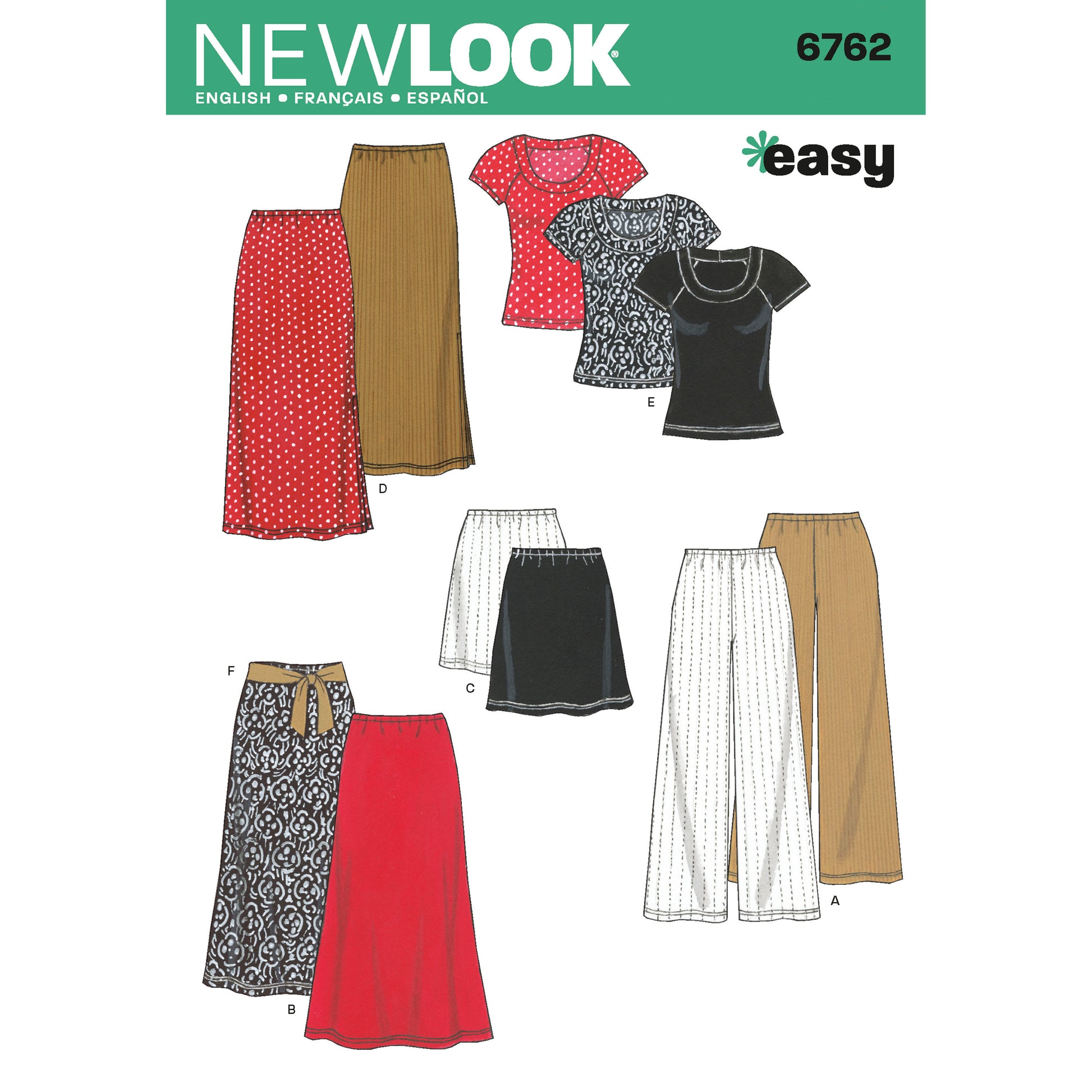 Symønster New Look 6762 - Top Bukser Nederdel - Dame | Billede 7