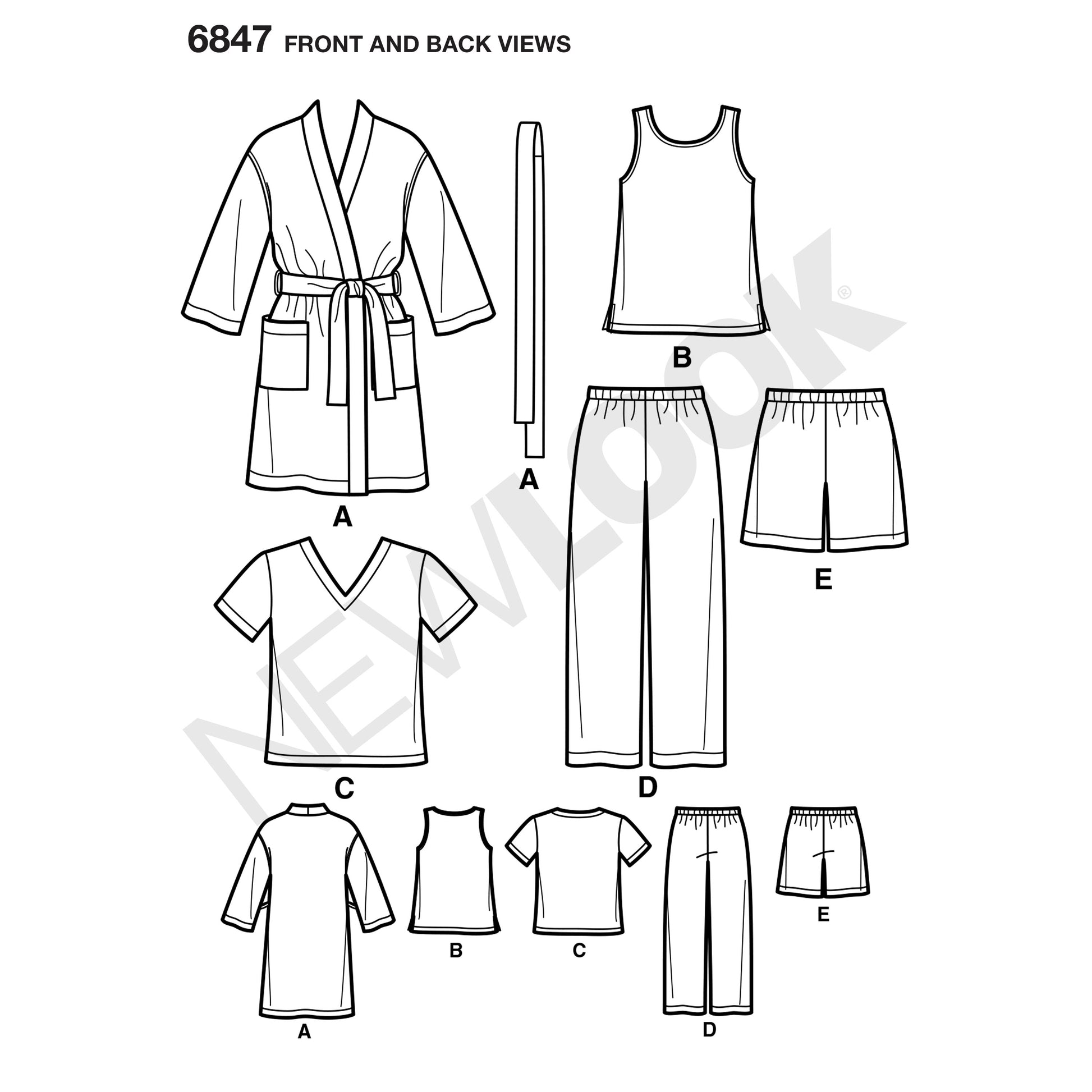 Symønster New Look 6847 - Top Bukser Shorts | Billede 8