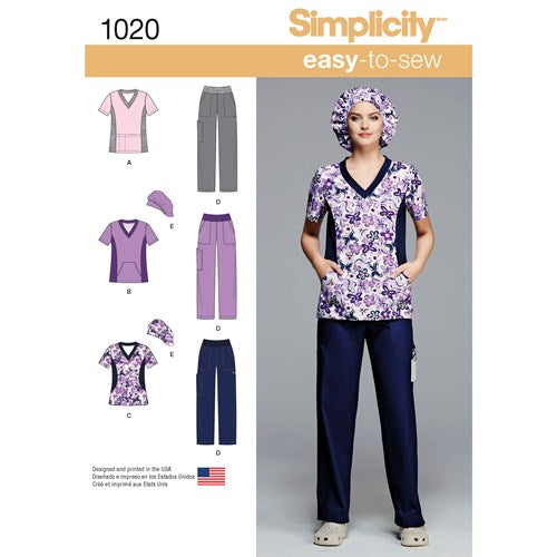 Symønster Simplicity 1020 - Top Bukser - Dame - Hat | Billede 2