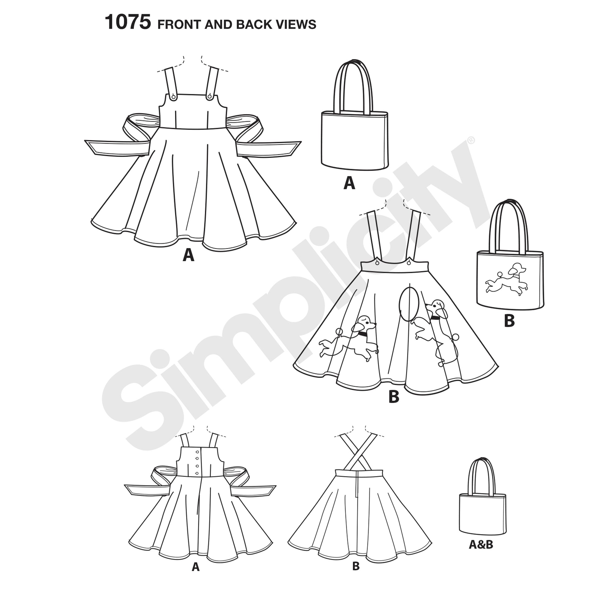 Symønster Simplicity 1075 - Nederdel Vintage - Dame | Billede 4