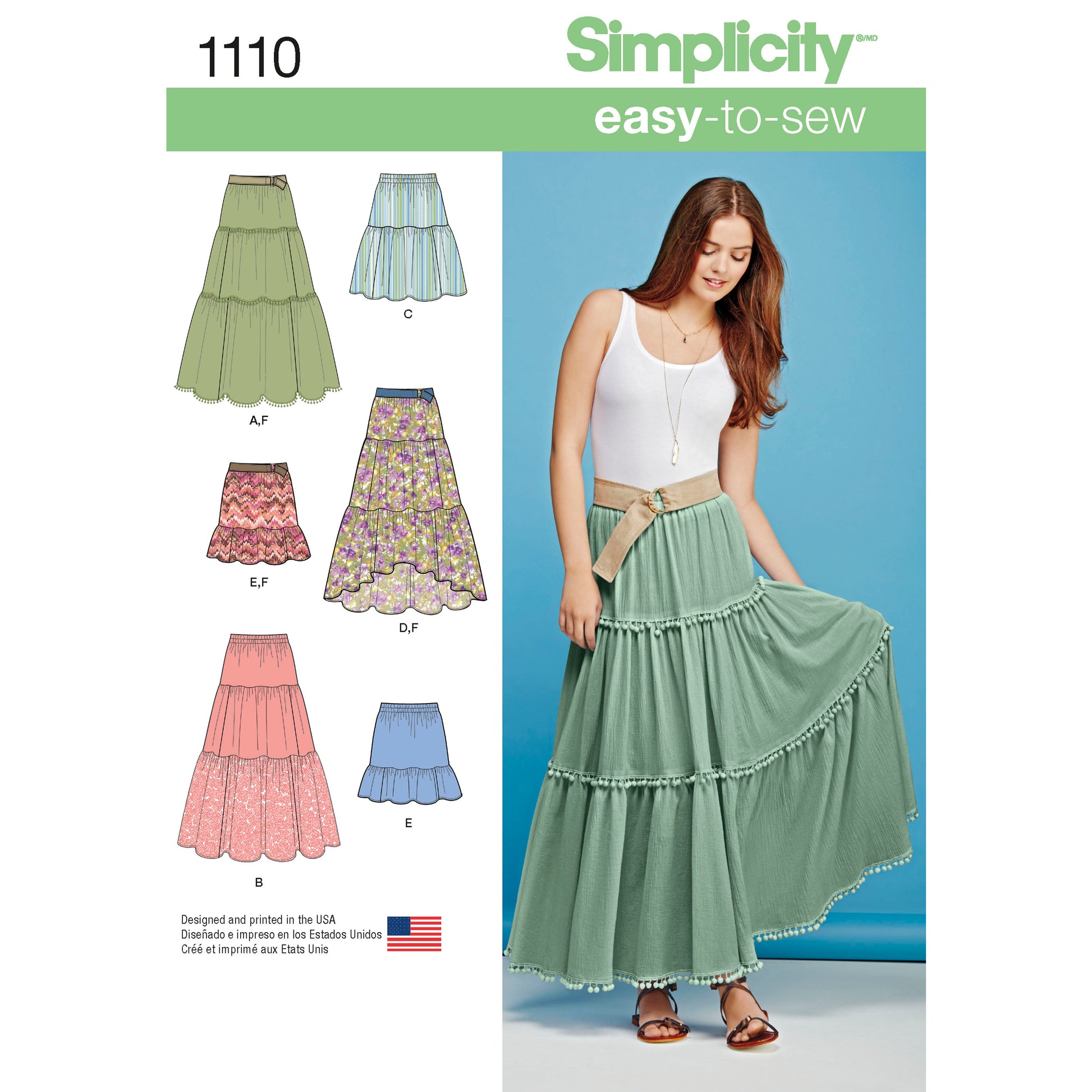 Symønster Simplicity 1110 - Nederdel - Dame | Billede 2