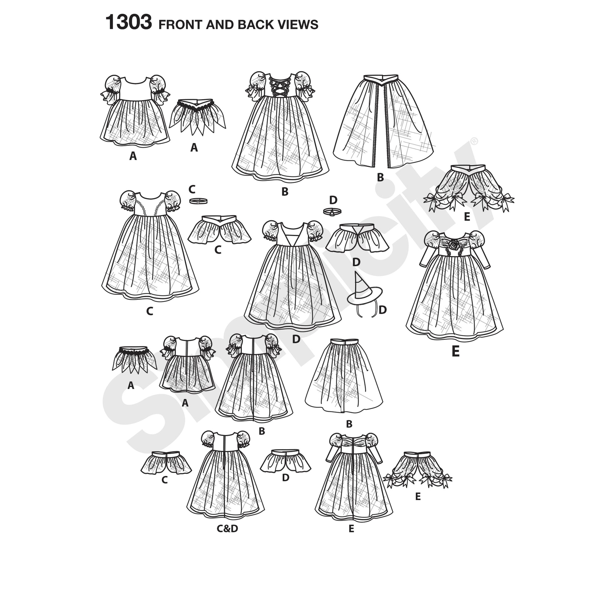 Symønster Simplicity 1303 - Kostume - Baby - Karneval | Billede 9