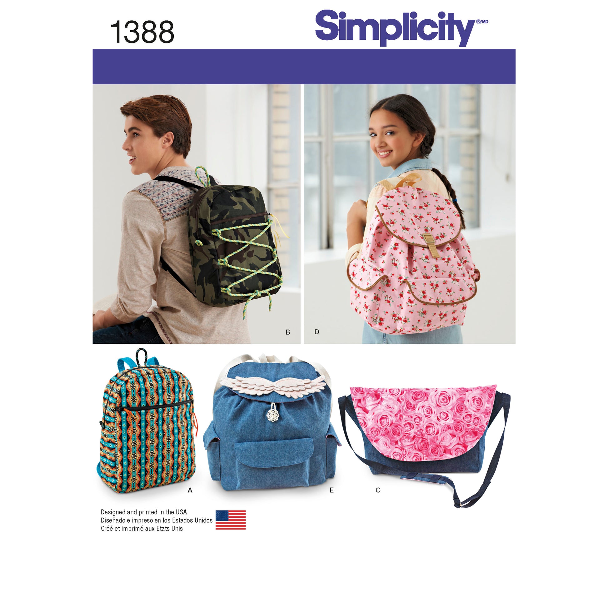 Symønster Simplicity 1388 - Backpacks and Messenger Bag | Billede 9