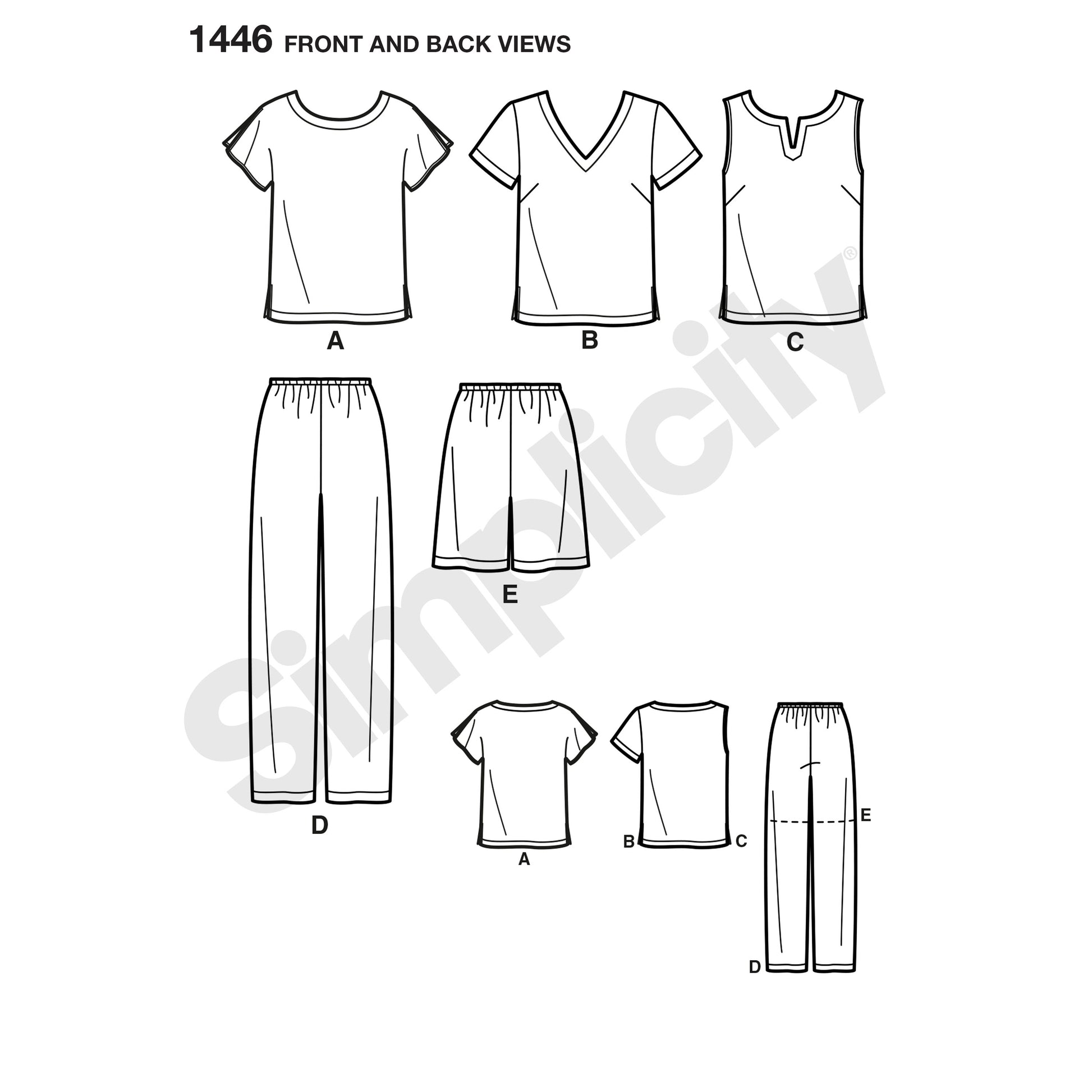 Symønster Simplicity 1446 - Top Bukser Shorts Coordinates | Billede 4