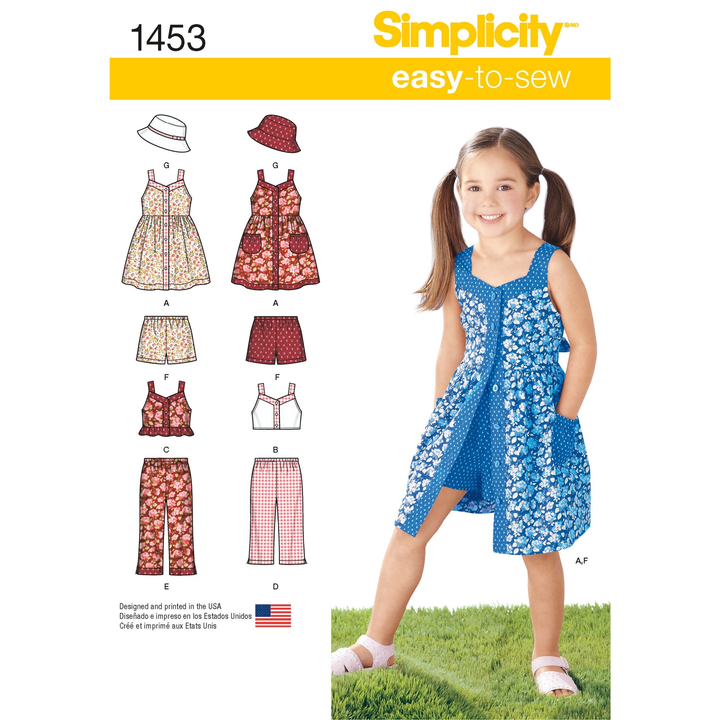 Symønster Simplicity 1453 - Kjole Top Bukser Shorts - Dame - Hat | Billede 2
