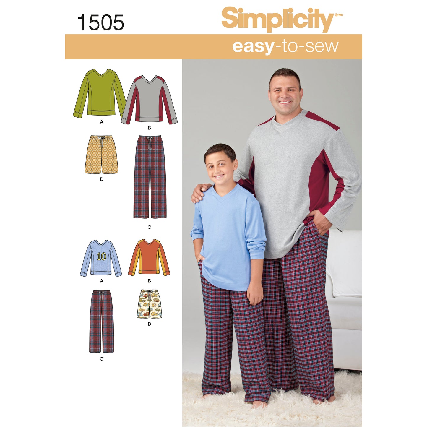 Symønster Simplicity 1505 - Top Bukser Shorts - Dreng | Billede 4