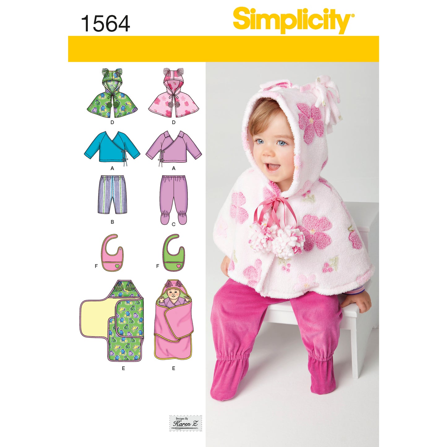 Symønster Simplicity 1564 - Top Bukser - Baby - Hat Dyner | Billede 4